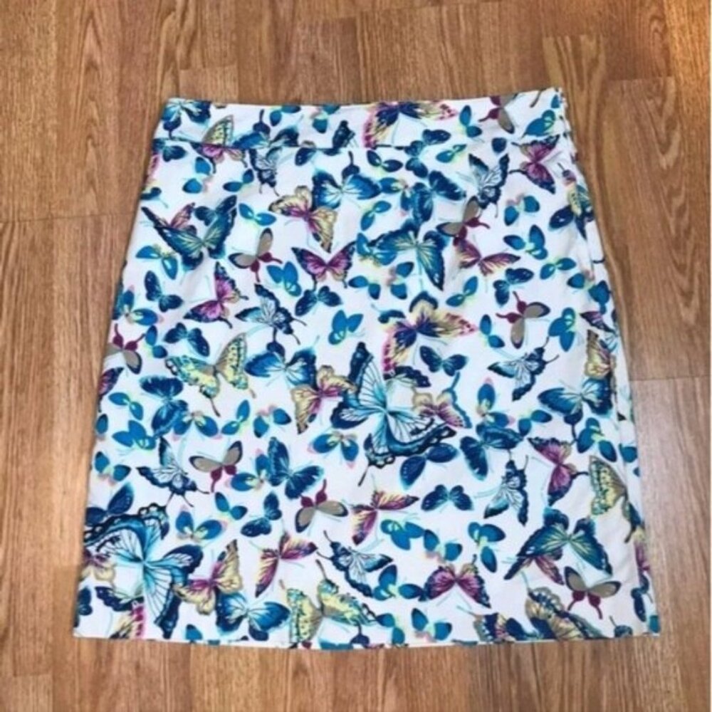 Talbots Butterfly Print Skirt Like New Boho Groovy Fairy